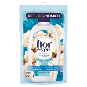 SABONETE LÍQUIDO REFIL FLOR DE YPÊ ROSAS BRANCAS E AVELÃ 200ML