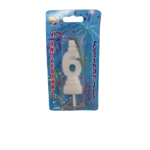 VELA ANIVERSÁRIO N 6 - BRANCA