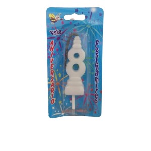 VELA ANIVERSÁRIO N 8 - BRANCA