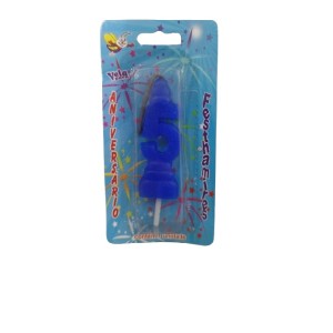 VELA ANIVERSÁRIO N 5 - AZUL