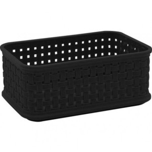 CAIXA ORGANIZADORA RATTAN PRETO 15X10